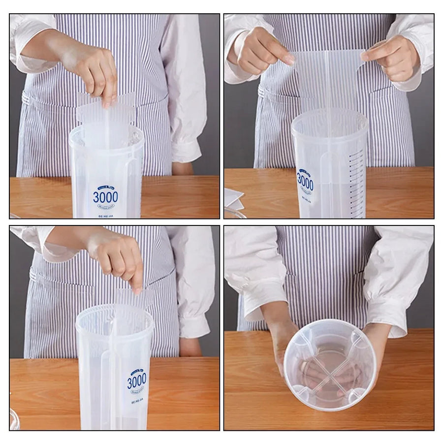 3000ml 4 Compartment Airtight Food Storage Container for Pasta Rice Cereal Grains and Dry Food