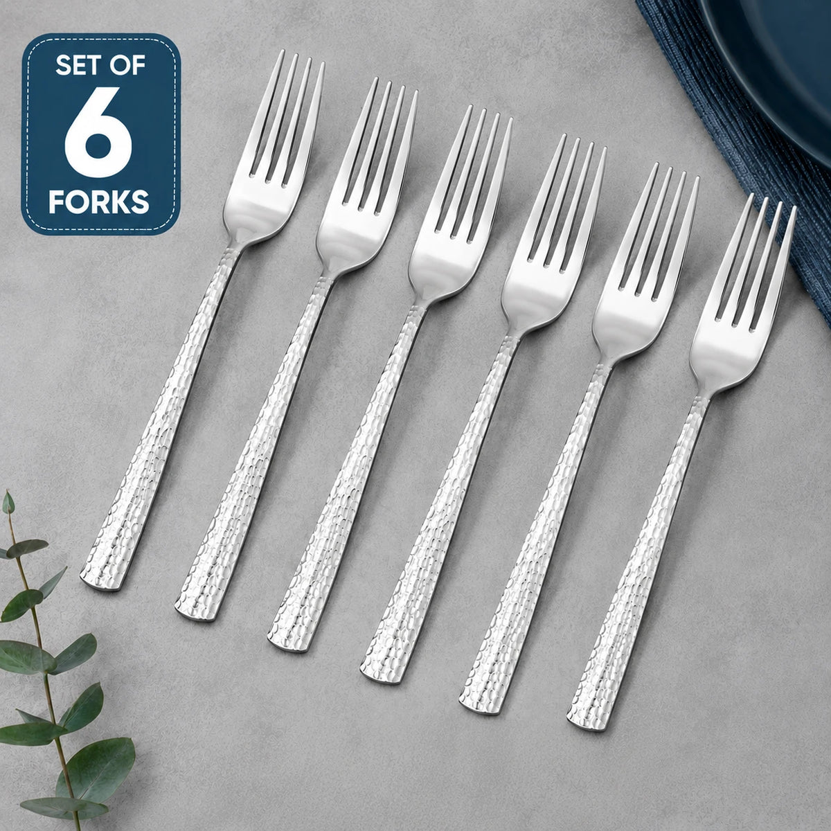 Stainless Steel Fork Dinner Set of 6 Cutlery Table Forks Silver Flatware Dining Utensils