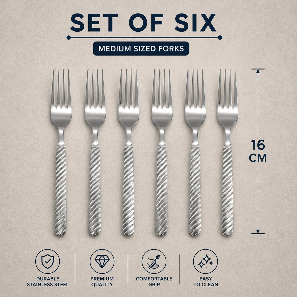 Medium Fork Stainless Steel Cutlery Set Of 6 Dining Forks Table Forks Kitchen Utensils Silverware