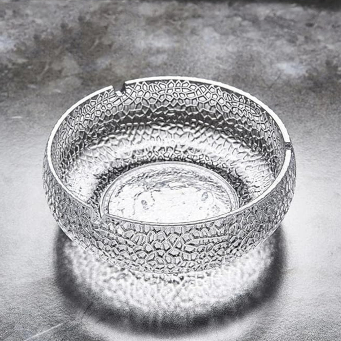 Red Cherry Crystal Glass Ashtray with Elegant Transparent Design for Home Office and Outdoor Use