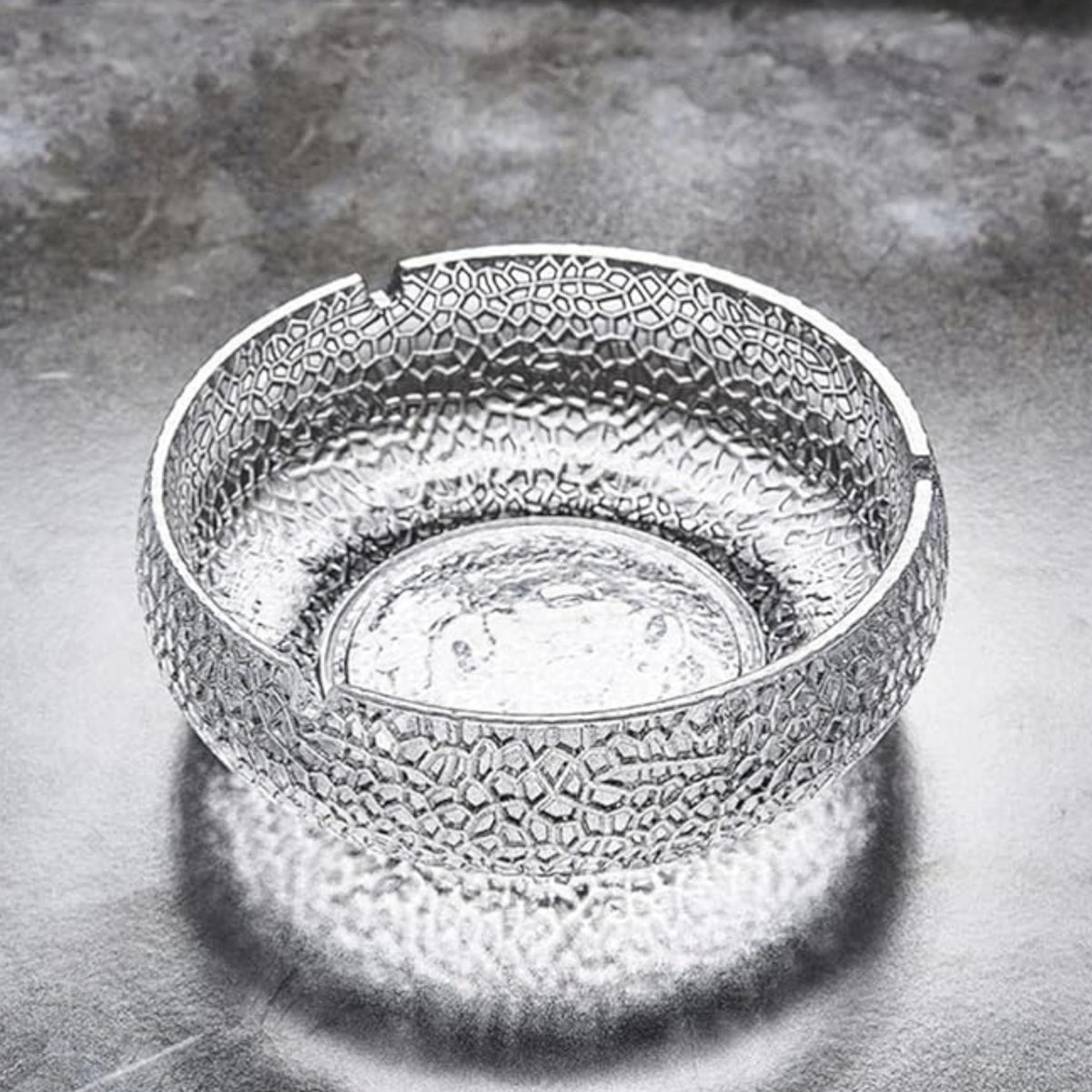 Clear Crystal Glass Ashtray