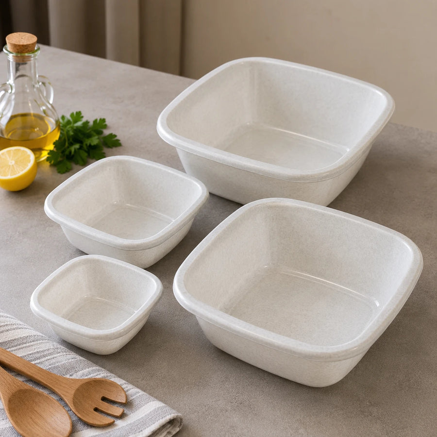 4 Piece Food Storage Bowl Set Nesting Kitchen Mixing & Serving Bowls in 4 Sizes
