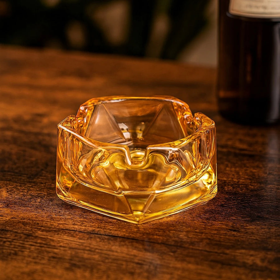 Amber Glass Ashtray