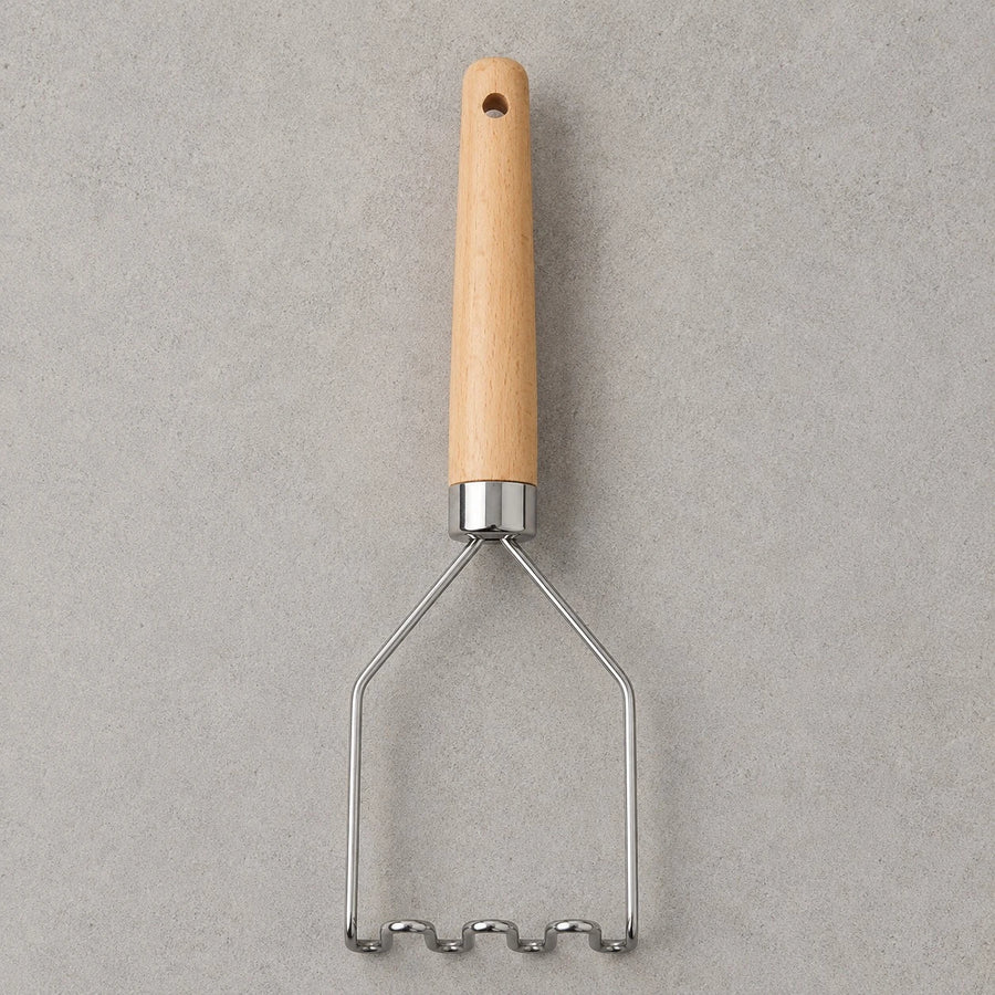Adawat Potato Masher Stainless Steel Wooden Handle Kitchen Masher Vegetable Masher Cooking Tool