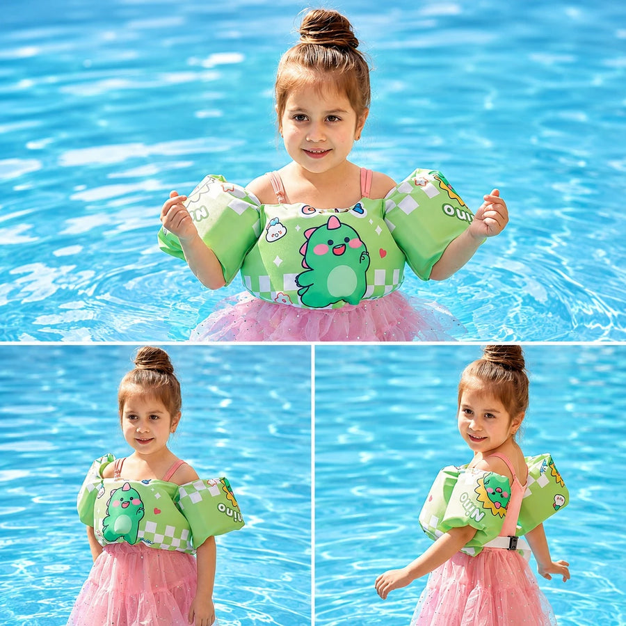 Kids Swim Vest With Arm Floaties Swimming Trainer Floatation Jacket Water Safety Vest Pool Float For Children