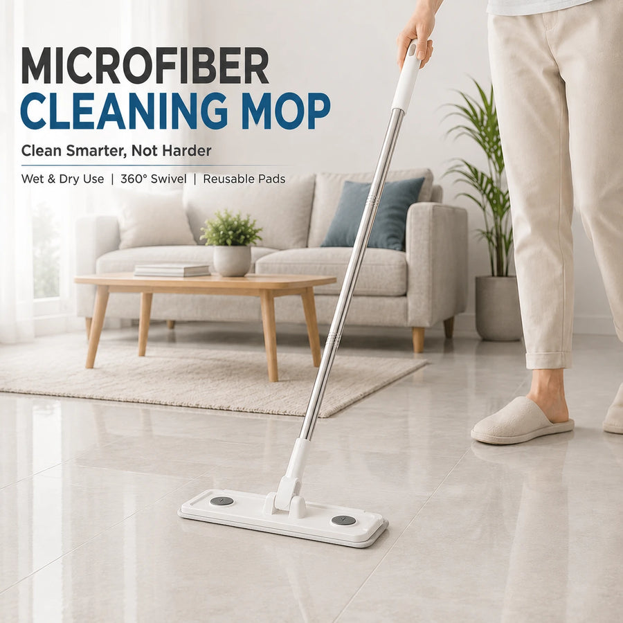 Flat Microfiber Mop Floor Cleaning Mop Reusable Cleaning Mop Wet Dry Floor Mop
