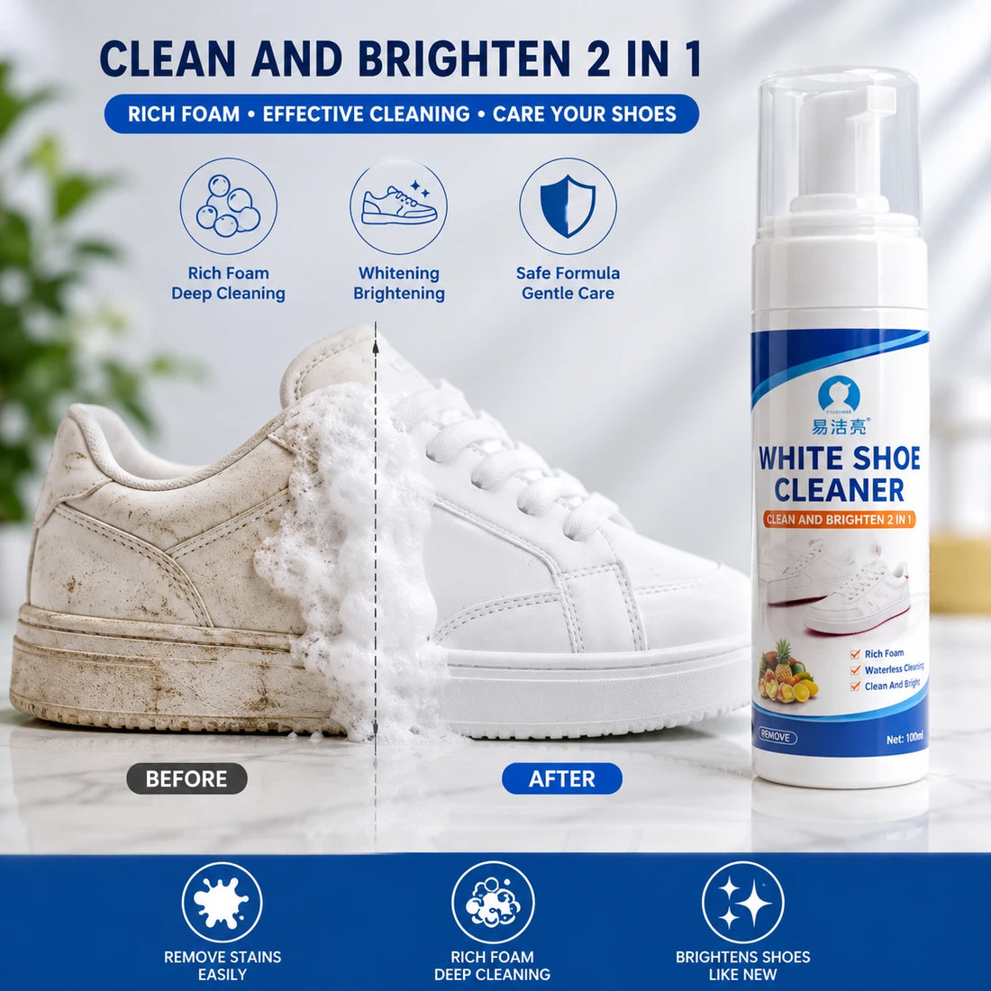 White Shoes Cleaning Foam for Sneakers cleaning solution