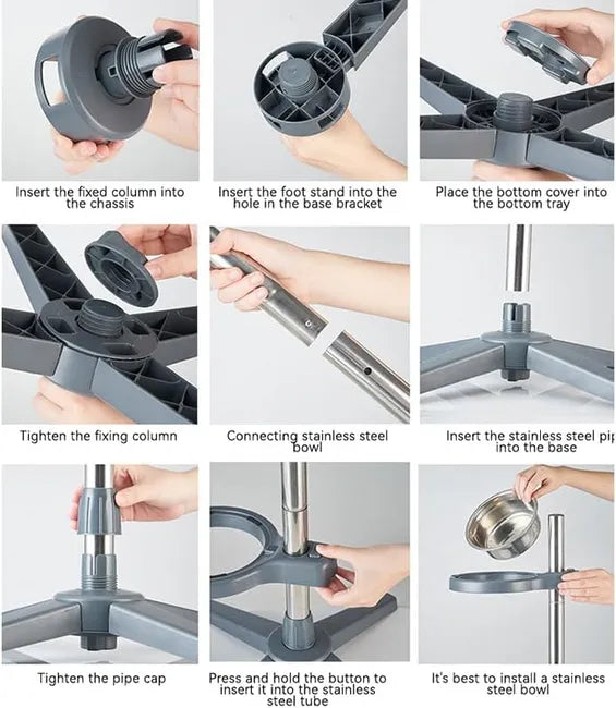 Adjustable Elevated Pet Bowl Stand 47 x 51.5 cm
