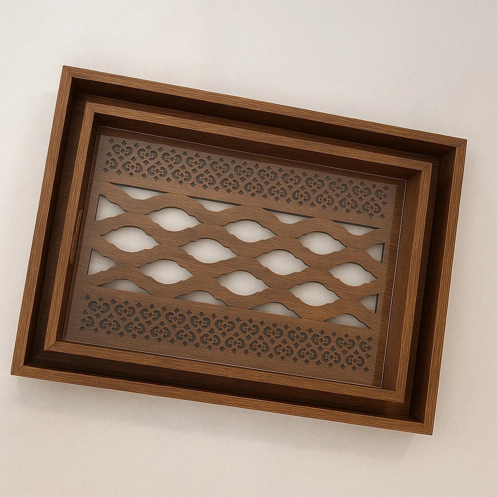 Set of 2 Decorative Wooden Trays - Image 4