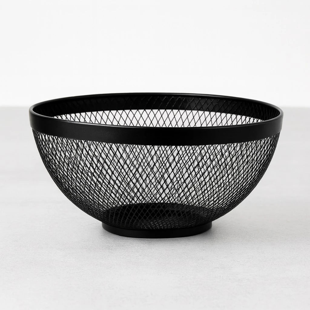 Black Mesh Wire Basket, Multi-Purpose Round Design - Image 6
