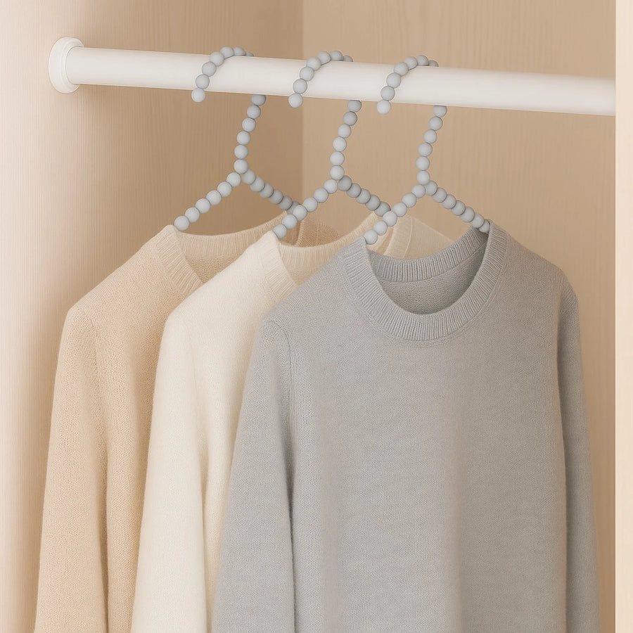 Gray Beaded Plastic Hanger – 40 cm (Set of 3)