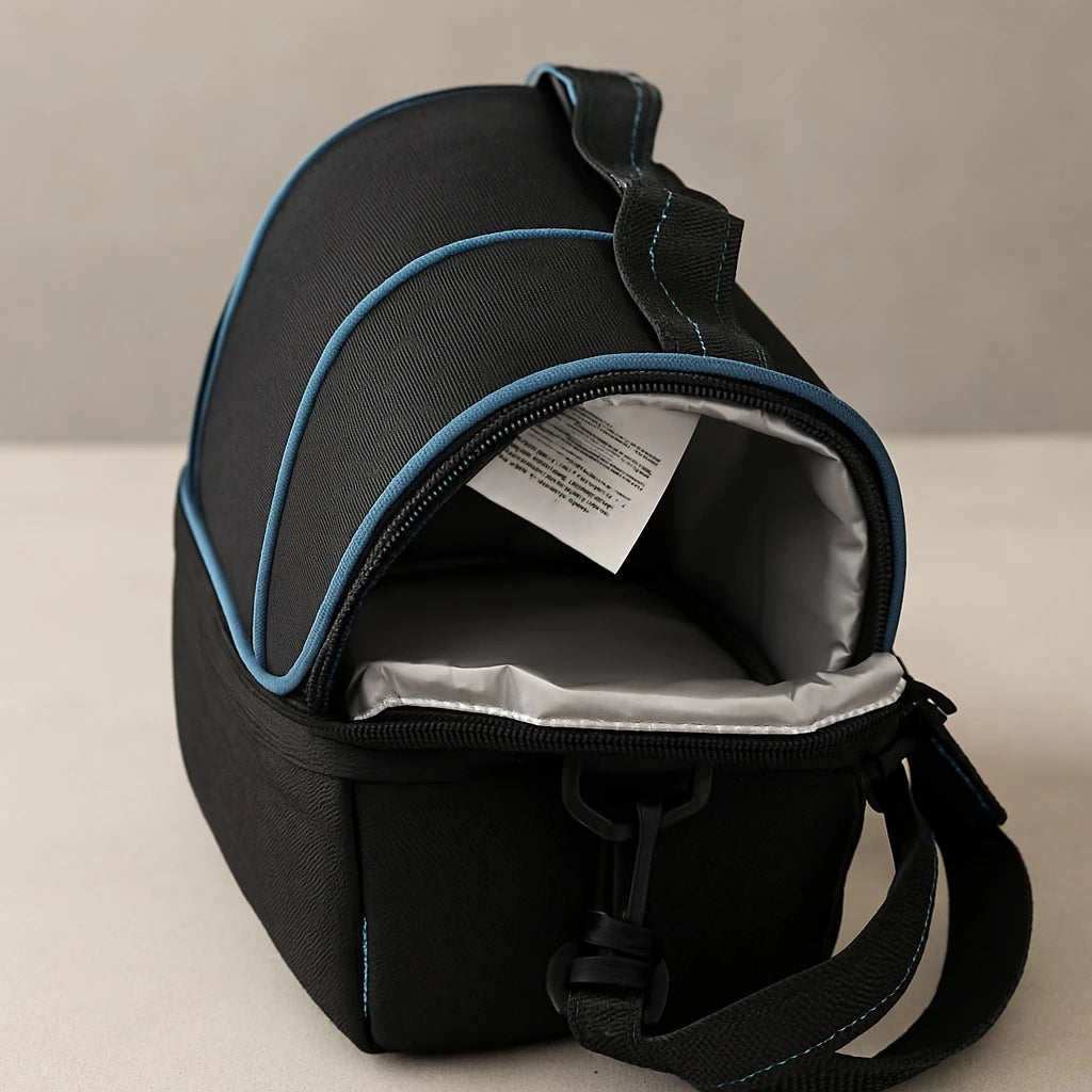 Insulated 2-Compartment Lunch Bag with Bottle Storage - Image 5