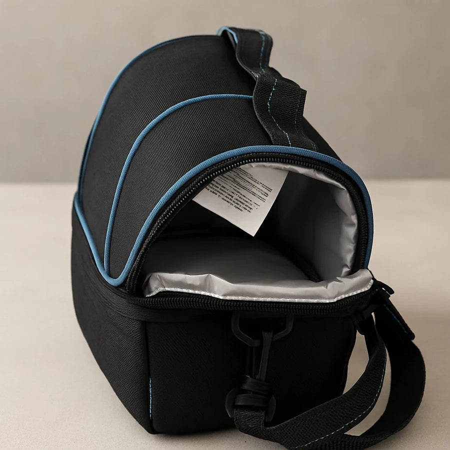 Insulated 2-Compartment Lunch Bag with Bottle Storage