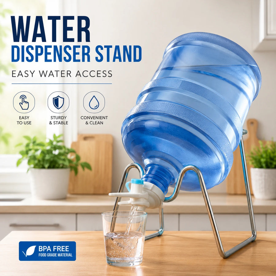 Water Dispenser Stand With Faucet Stainless Steel Water Bottle Holder Countertop Water Dispenser Rack