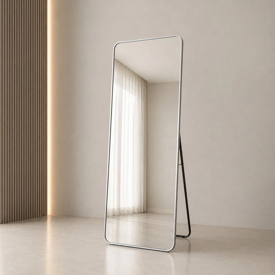 Full Length Floor Standing Mirror Wall Mounted Mirror Aluminum Frame Bedroom Dressing Mirror Home Décor Mirror
