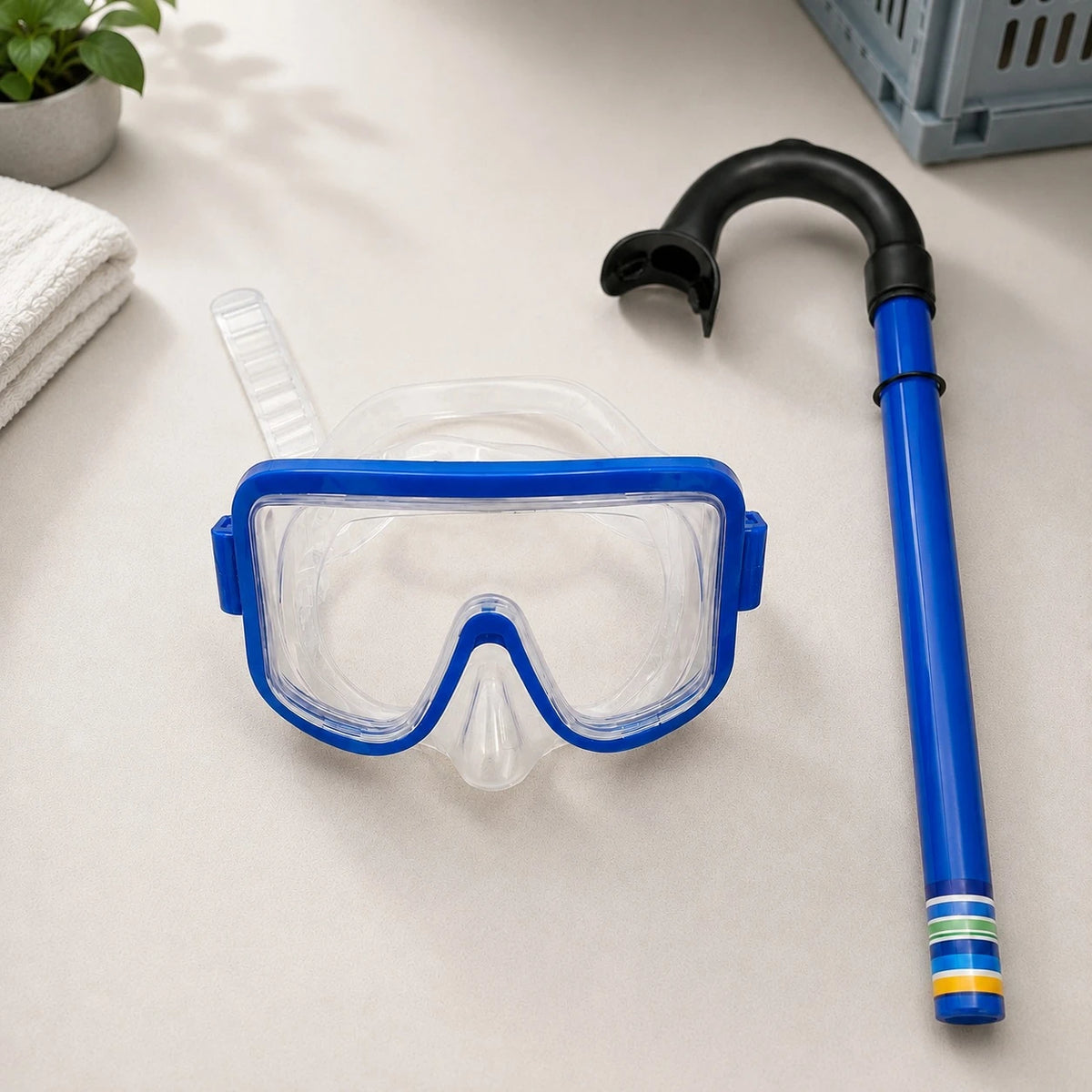 Kids Snorkel Set Diving Mask Swimming Goggles Snorkeling Tube Beach Pool Water Sports Underwater Exploration Kit