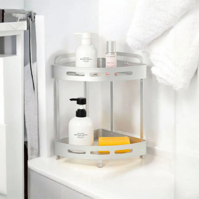 Aluminum Corner Storage Rack Heavy Duty 50 kg Space Saving Organizer for Bathroom Kitchen and Hallway