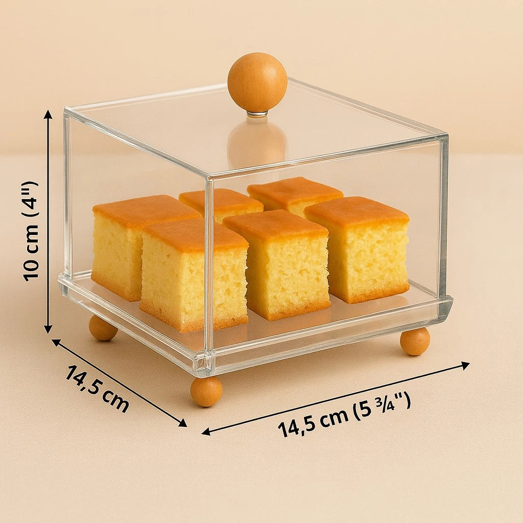 Small Clear Acrylic Serving & Storage Box – 14.5 cm