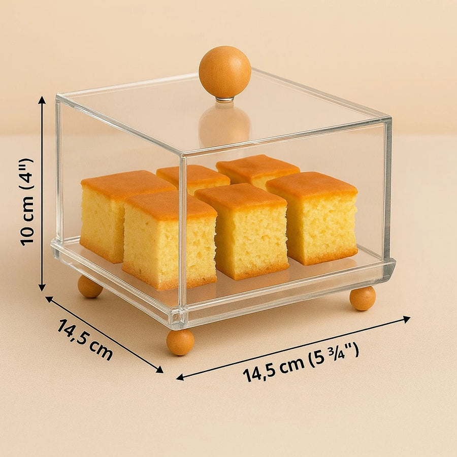 Small Clear Acrylic Serving & Storage Box – 14.5 cm