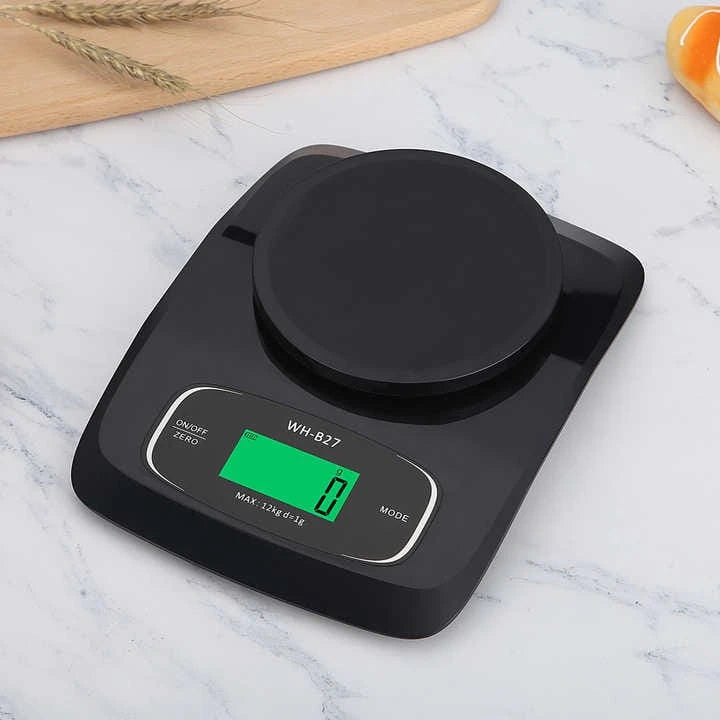 12kg Digital Kitchen Scale with 1g Precision Multi Unit Measurement and Portable Battery Powered Design