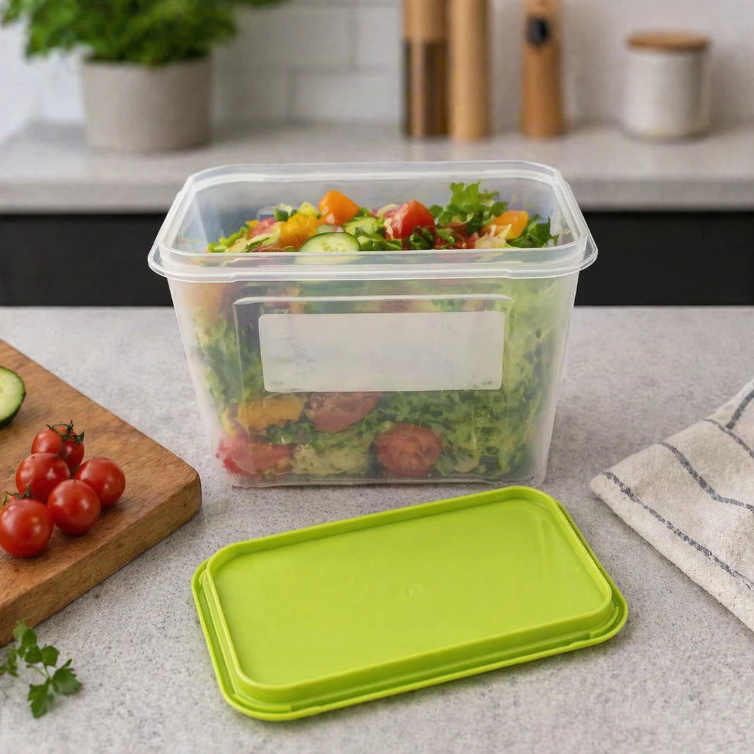 Rotho Domino Food Storage Container 1L Swiss Made BPA Free Freezer Safe Stackable Kitchen Storage 16 cm 13 cm