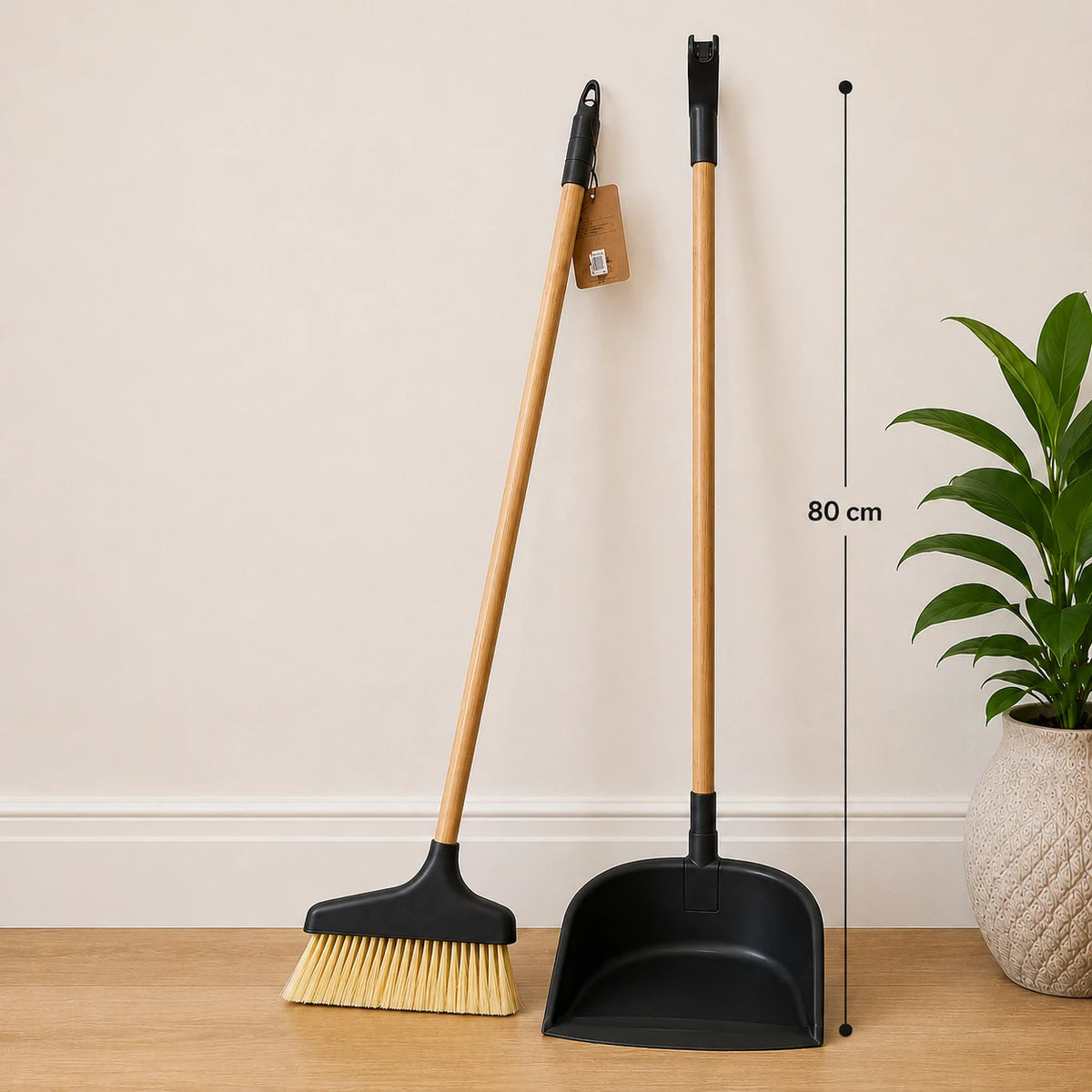 Broom and Dustpan Set Wooden Handle Cleaning Brush Floor Sweeper Household Cleaning Tools