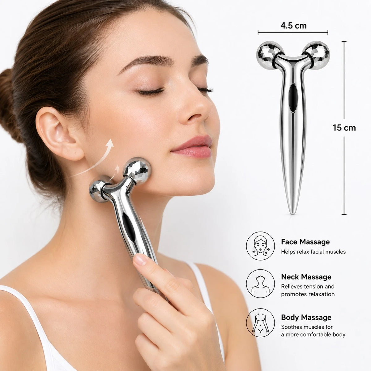 3D Face & Body Roller Massager Dual Ball Facial Massage Roller Skin Care Beauty Tool