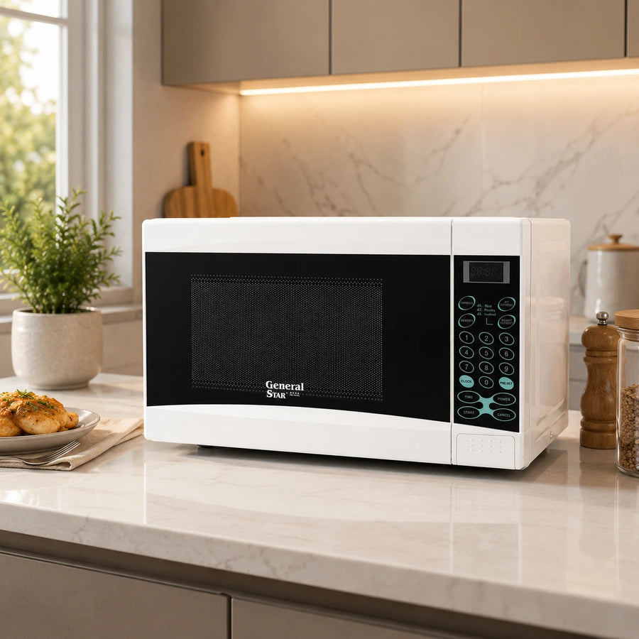 Microwave Oven General Star Digital Control Jet Defrost 20 Liter White Microwave Oven Kitchen Appliance