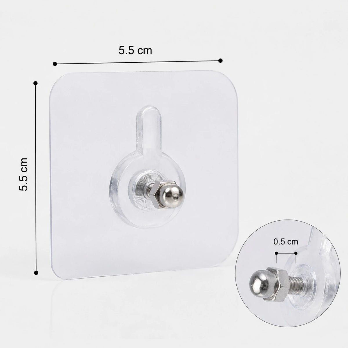 Self Adhesive Wall Screw Hook No Drill Transparent Adhesive Wall Mount Heavy Duty Wall Hanger