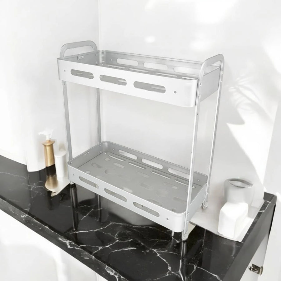 Aluminum Storage Rack Shelving Unit Heavy Duty Organizer with 25 kg Capacity for Kitchen Bathroom and Hallway