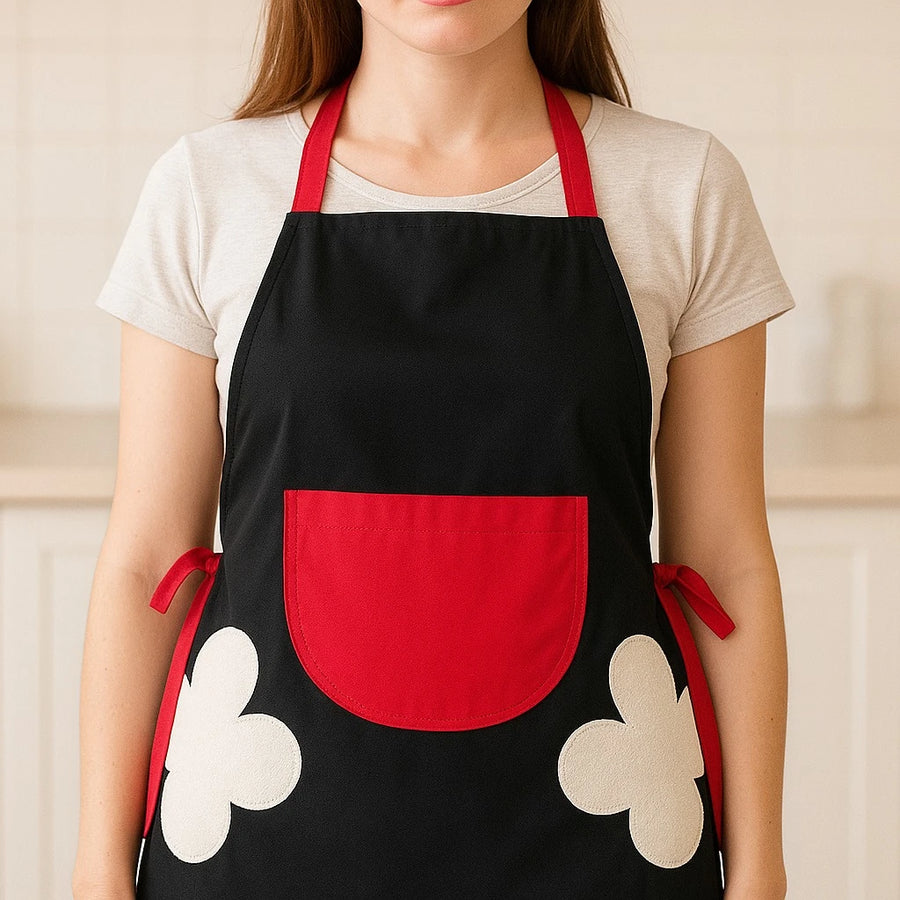 Apron with Flower Accents