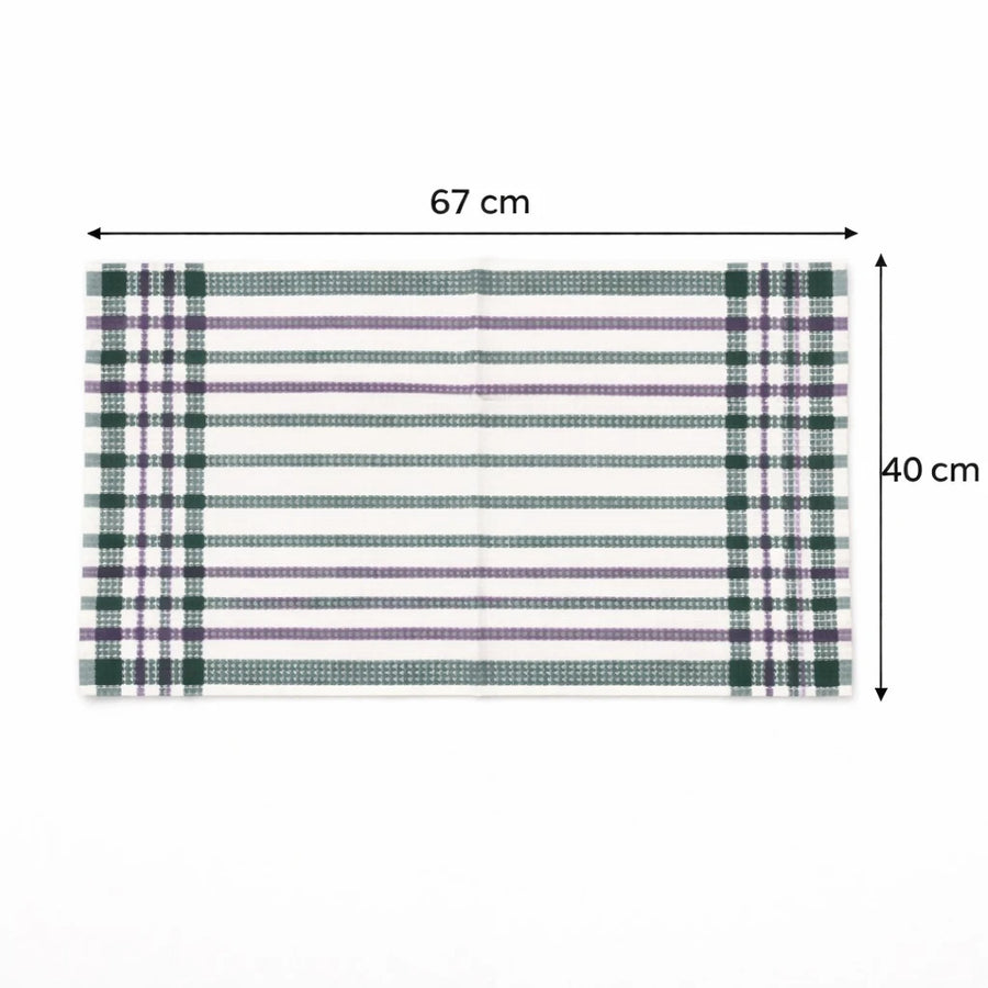 Kitchen Towel Woven Dish Towel Absorbent Striped Checkered Tea Towel 67 x 40 cm