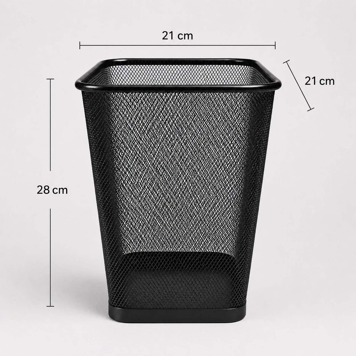Black Metal Mesh Waste Basket Office Trash Bin Desktop Garbage Basket Home Office Organizer