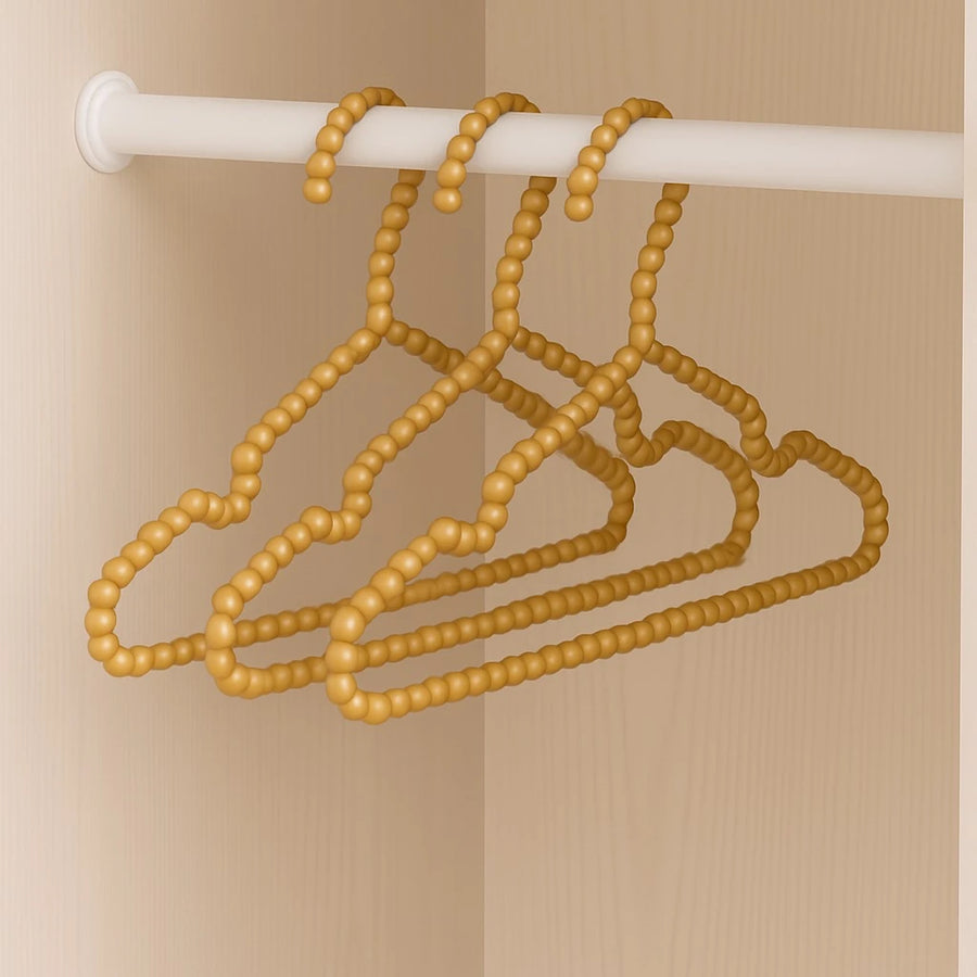 Gold Beaded Plastic Hanger – 40 cm (Set of 3)