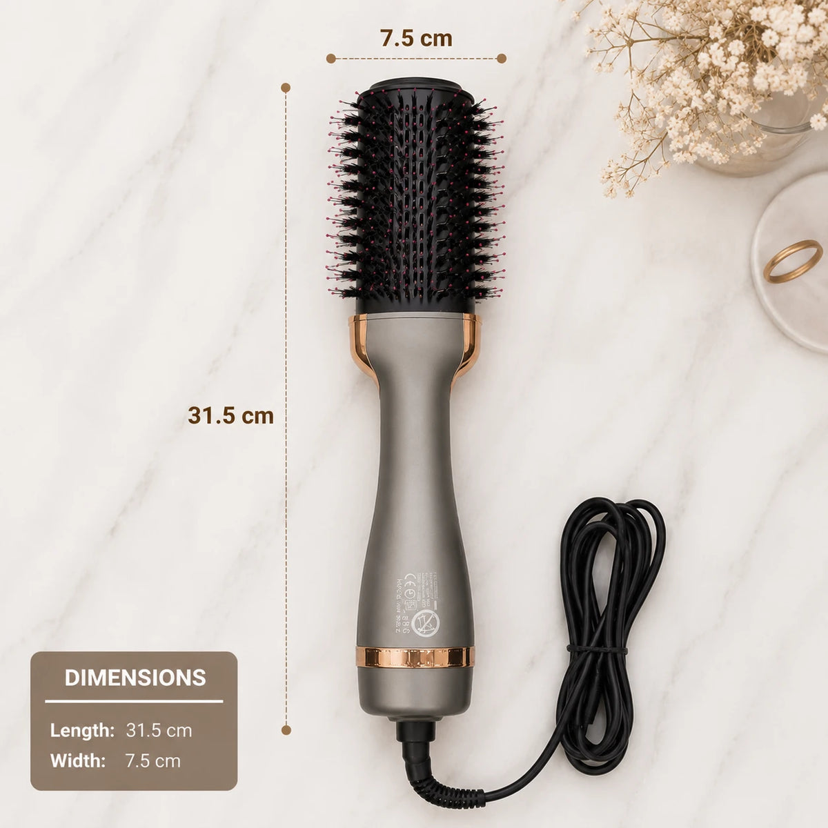 Hot Air Hair Brush Hair Styler & Dryer – One-Step Styling Brush