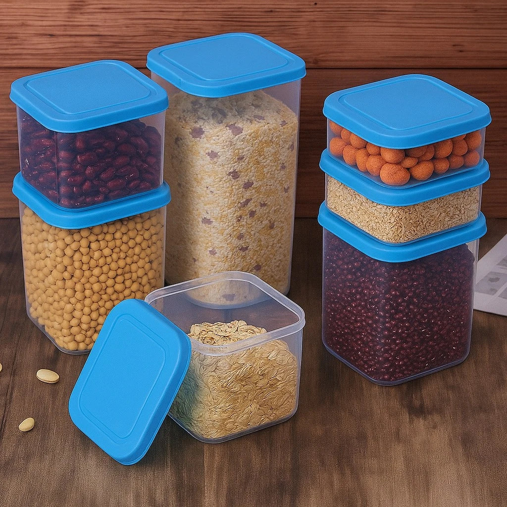 9 pcs Food Storage Container Set Airtight Kitchen Storage Boxes for Pantry Fridge Meal Prep and Organization