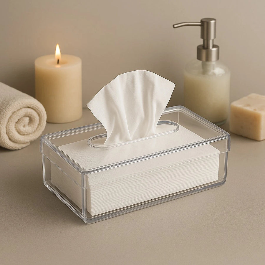 Clear Acrylic Tissue Box with Lid