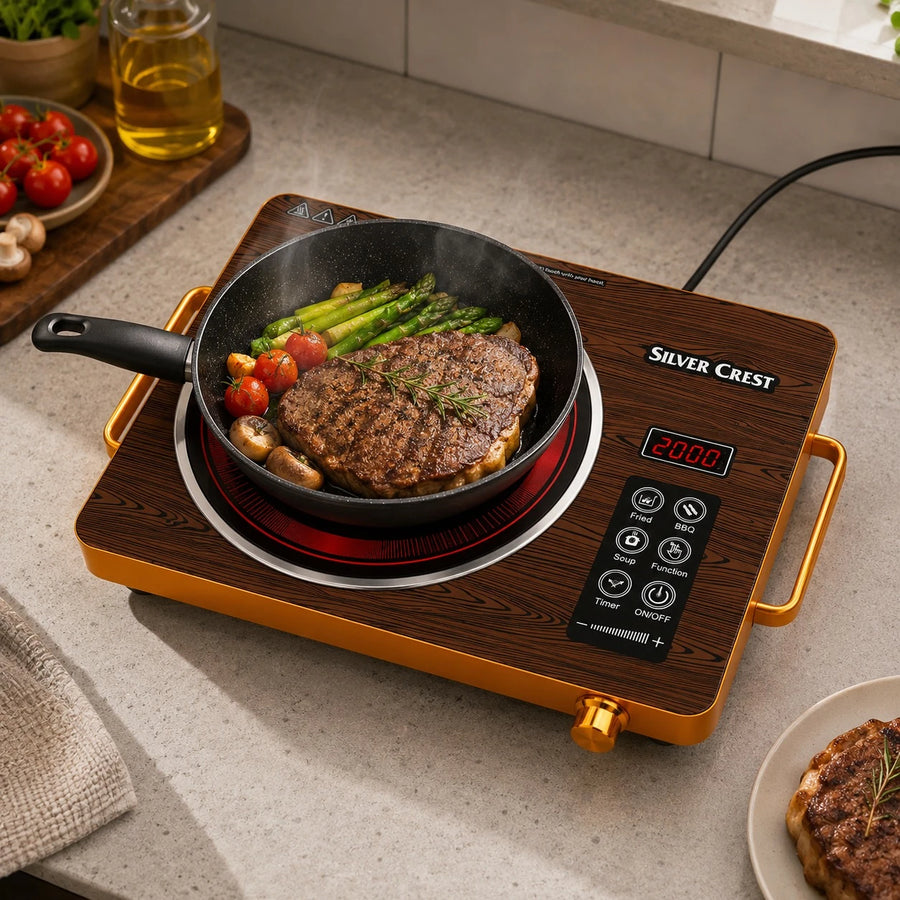 Silver Crest Infrared Ceramic Cooker Electric Hot Plate Touch Control Portable Stove 3500W