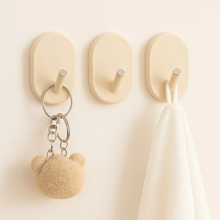 Set Of 3 Adhesive Wall Hooks