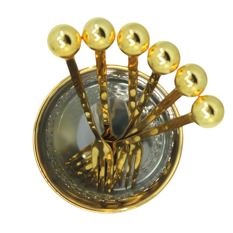 Gold Appetizer Fork Set