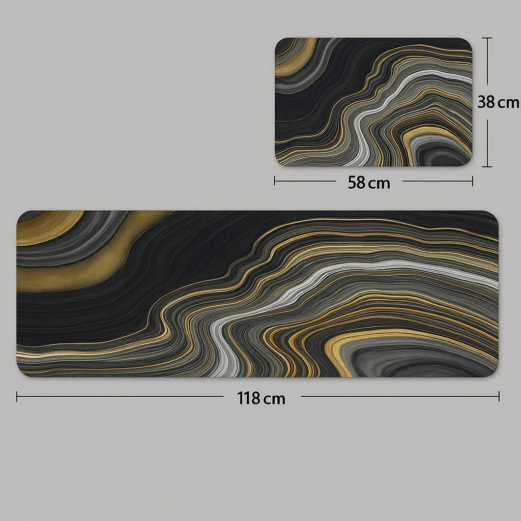 Printed Rubber Kitchen Mat Set - Image 6