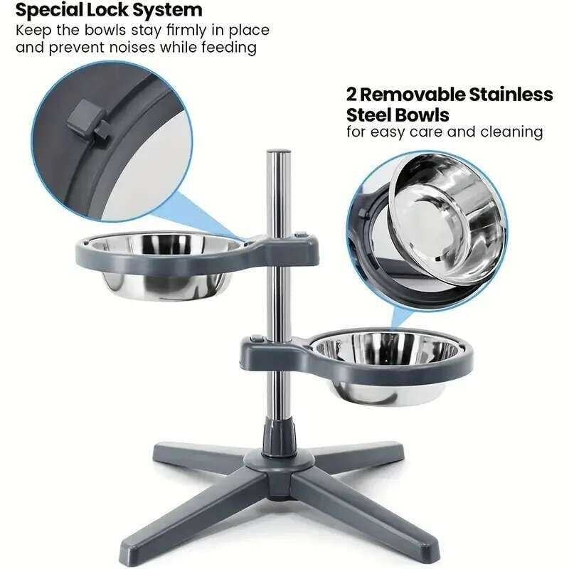 Adjustable Elevated Pet Bowl Stand 47 x 51.5 cm