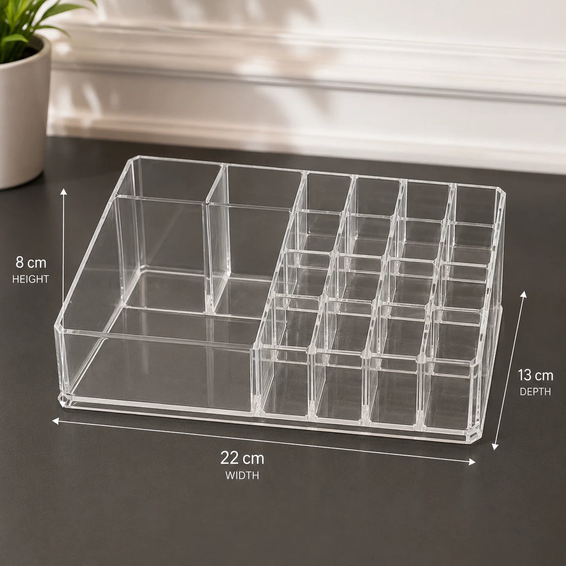 Acrylic Makeup Organizer Cosmetic Storage Tray Lipstick Holder Vanity Organizer Clear Display Stand