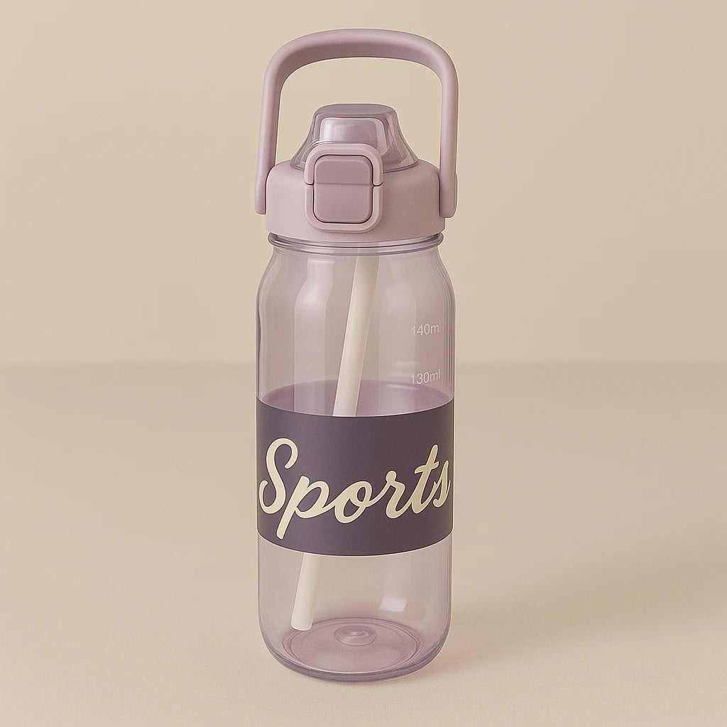 Large Capacity Straw Water Bottle 1600ML Leak-Proof Reusable Sports Bottle for Gym Office Travel & Daily Hydration