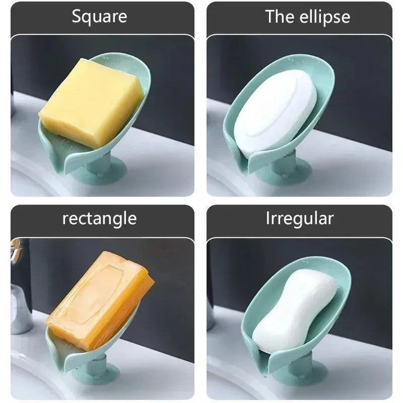 Self Draining Suction Cup Soap Holder Soap Dish for Bathroom Kitchen Sink