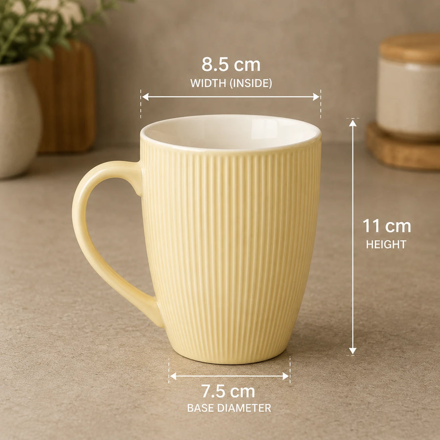 Ribbed Ceramic Coffee Mug Tea Mug Porcelain Mug Modern Kitchen Mug
