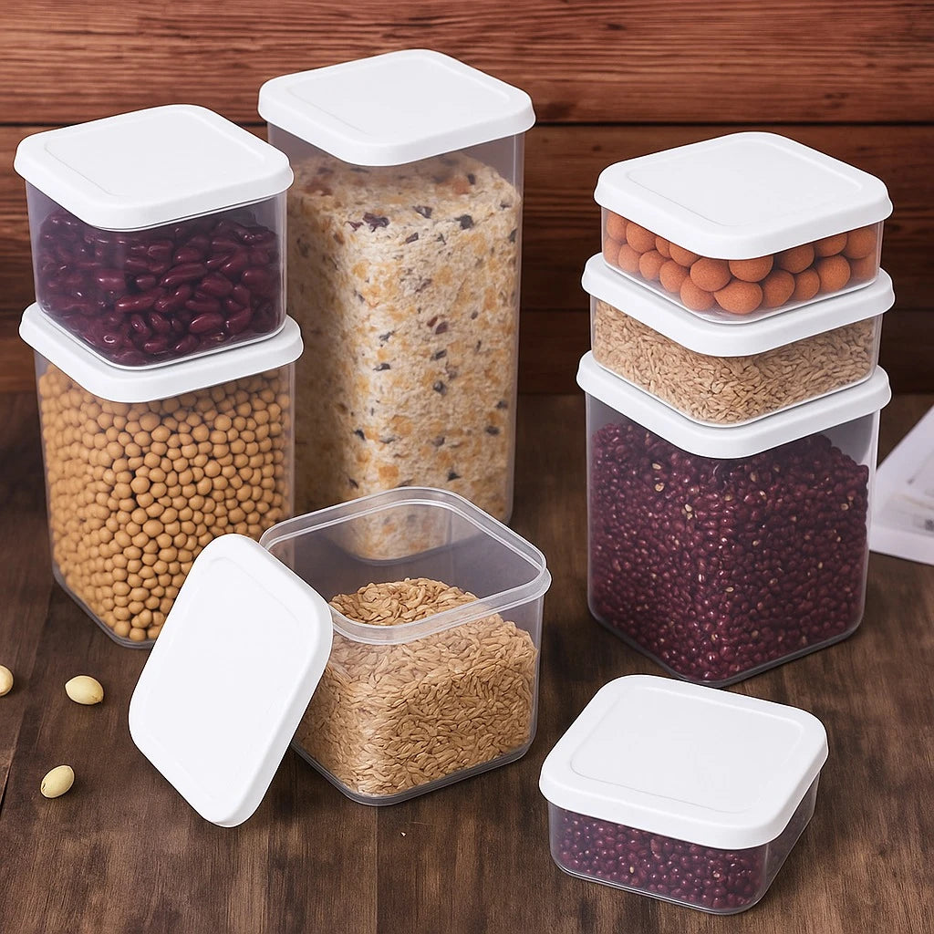 9 pcs Food Storage Container Set Airtight Kitchen Storage Boxes for Pantry Fridge Meal Prep and Organization