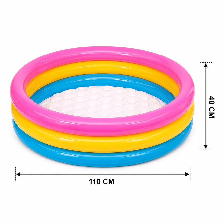 Inflatable Kiddie Summer Pool Colorful Kids Pool Family Garden Play Pool