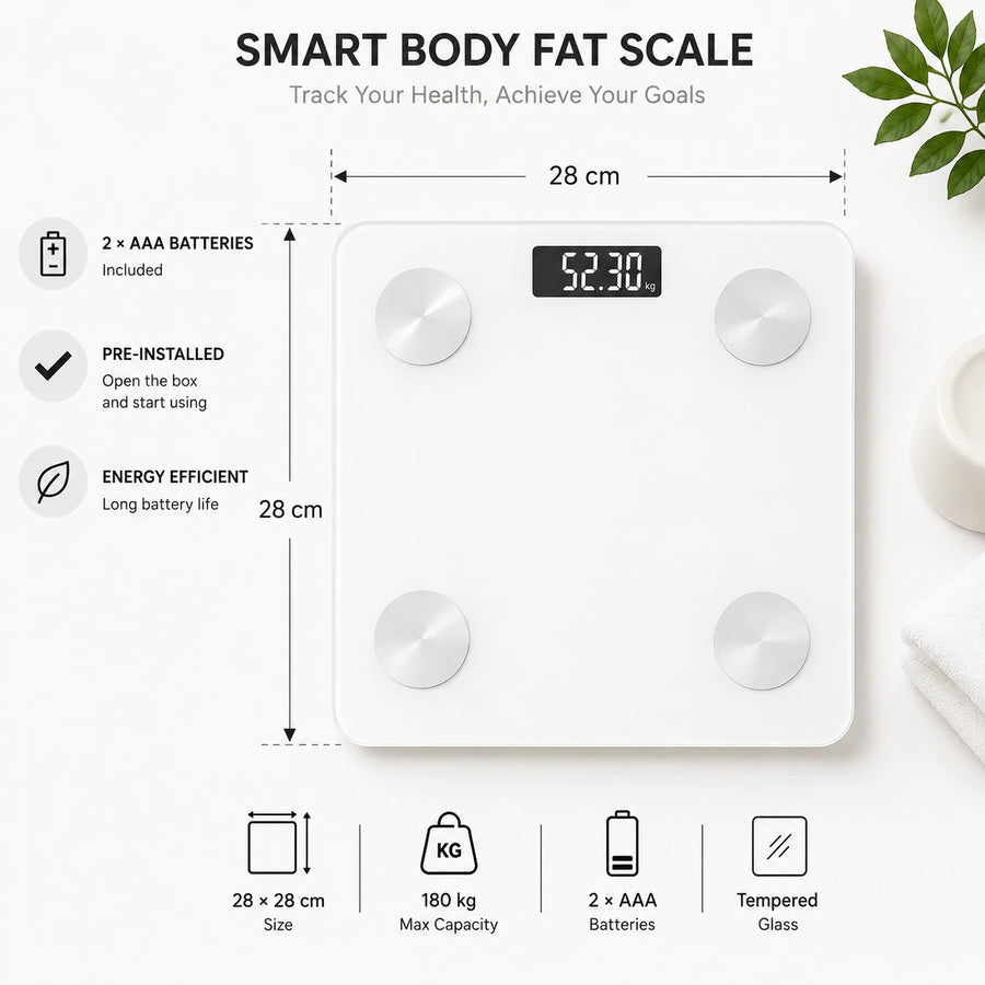 Digital Body Fat Smart Scale Bluetooth Health Scale BMI Weight Analyzer App Connected Bathroom Scale