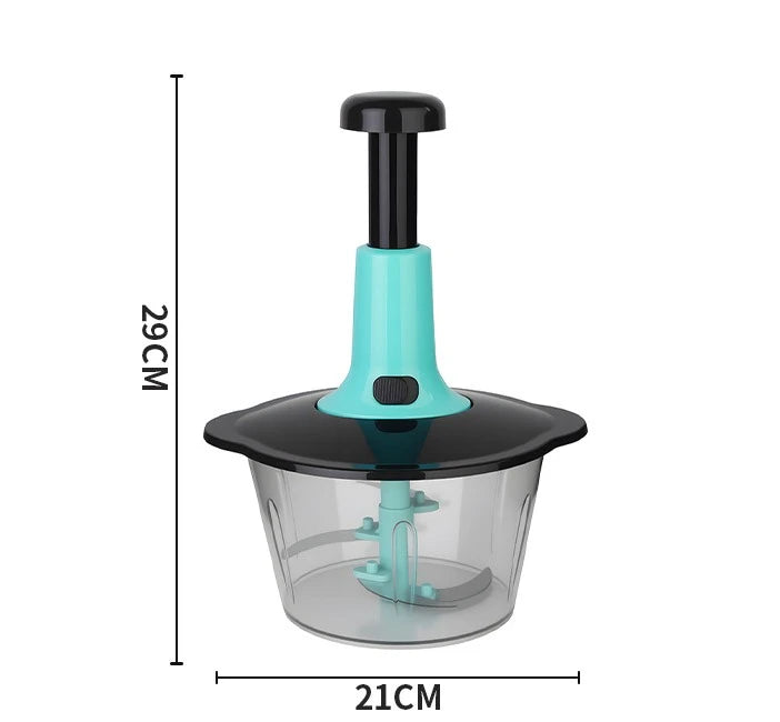 Manual Food Chopper Hand Press Vegetable Garlic Onion Cutter 2.0 Liter Kitchen Prep Tool